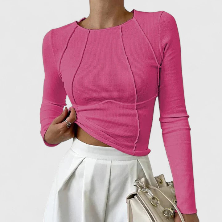 Ruby - Women's Casual Long Sleeve Shirt, Enganliegend