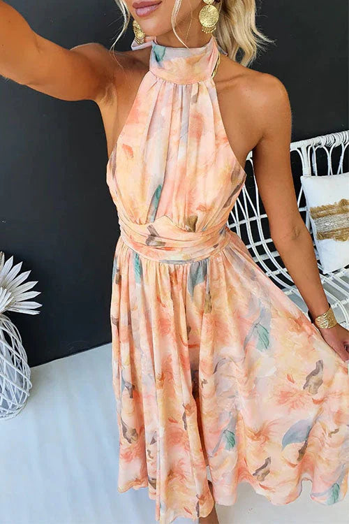 Alice - Women's Summer Halter Floral Maxi Dress