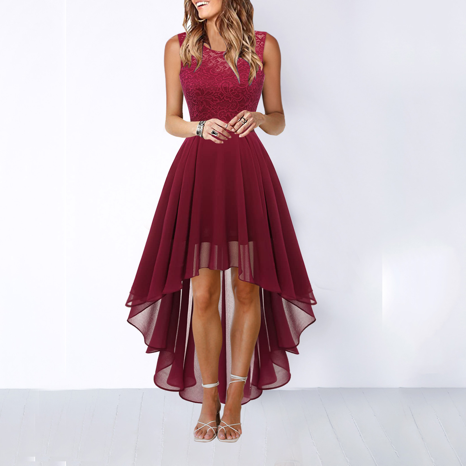 Caitlin - Women's Wedding Guest High-Low Elegant Dress