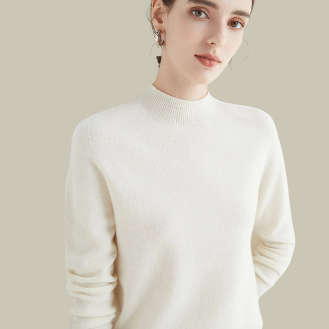 Karen - Women's Turtleneck Sweater aus Merinowolle for Spring