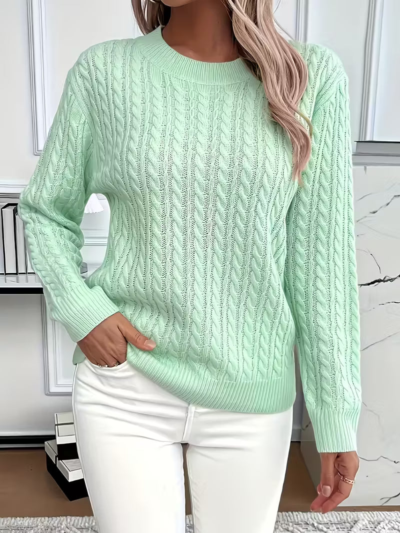 Ruby - Women's Cosy Spring-Cable Knit-Knit Sweater