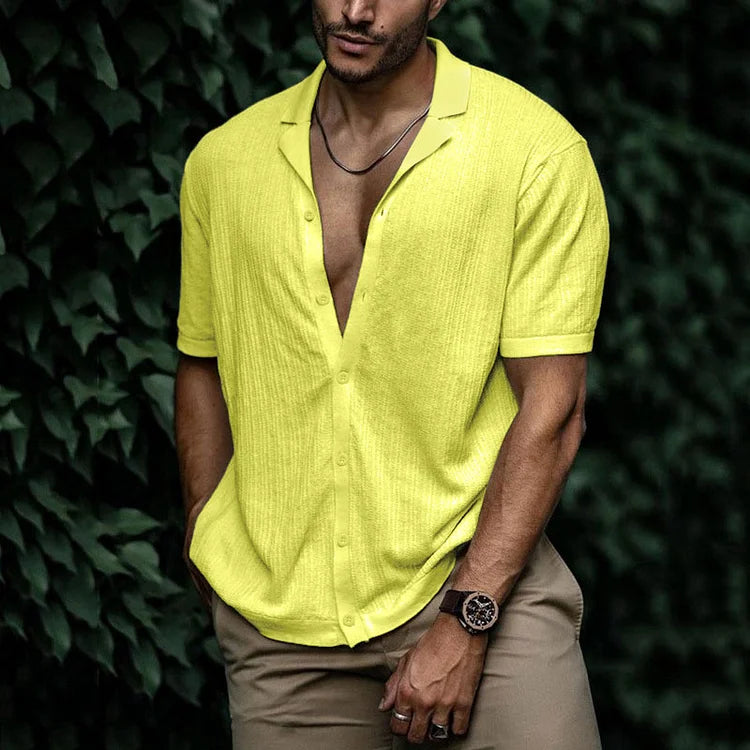 Connor - Men's Casual Short Sleeve Shirt with Button Placket