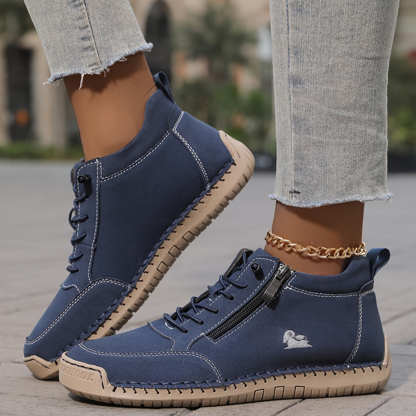 Isabella - Women's Comfortable Lace-Up Shoes with Zip
