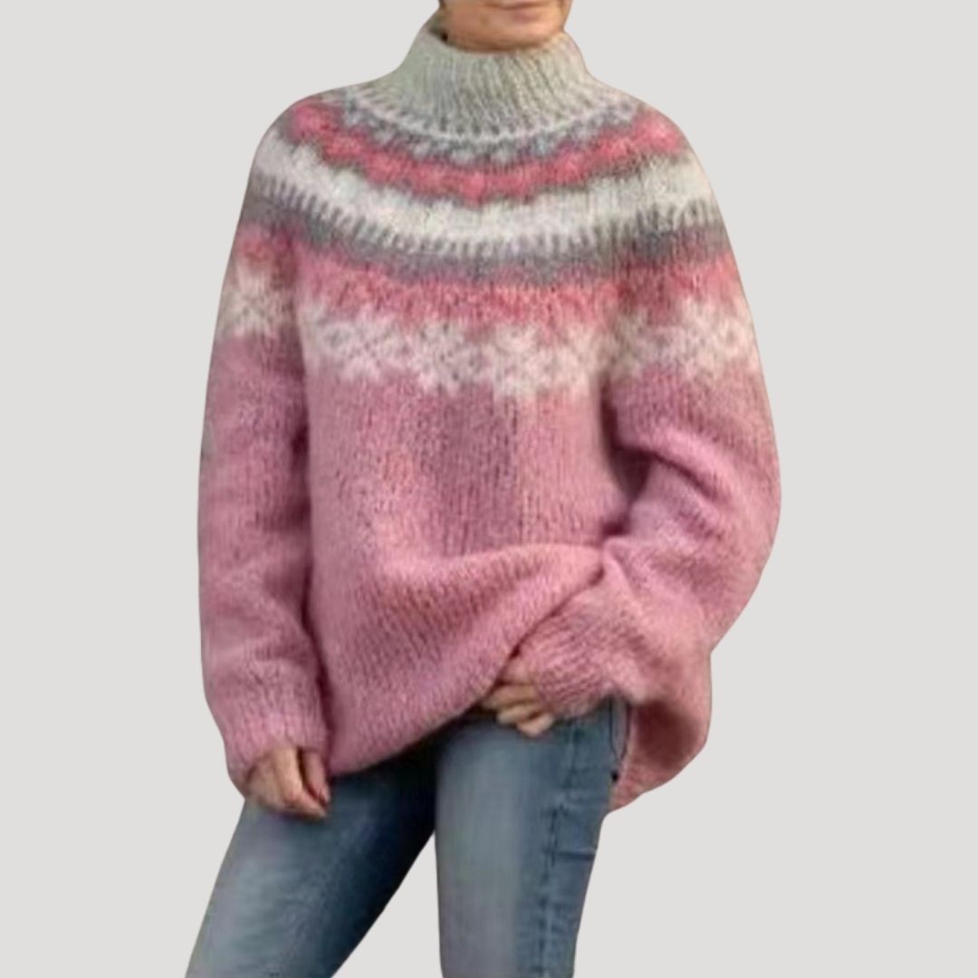 Joanna - Women's Spring Gemusterter Knit Sweater