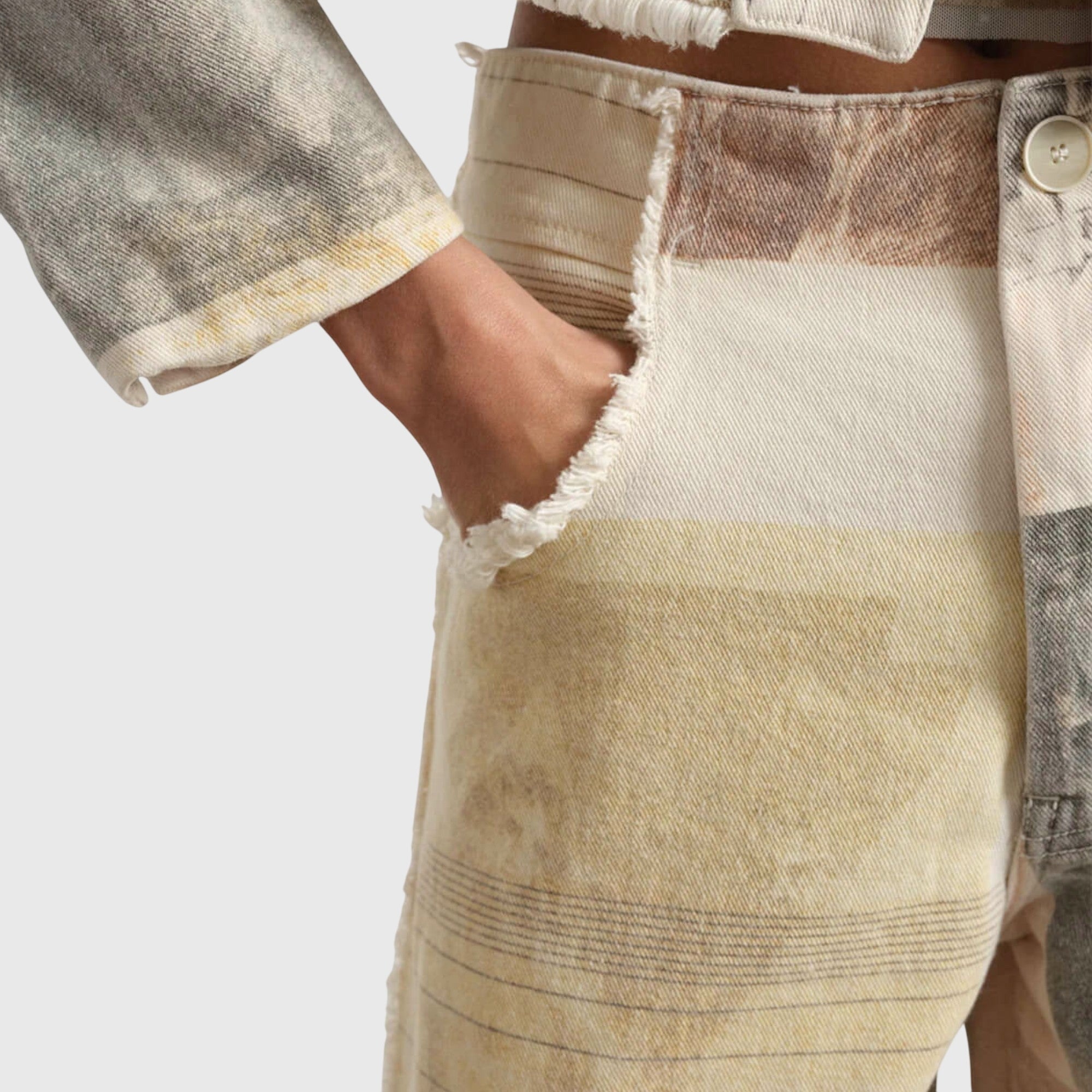 Irene - Women's Vintage-Jeans with High Waist and Print