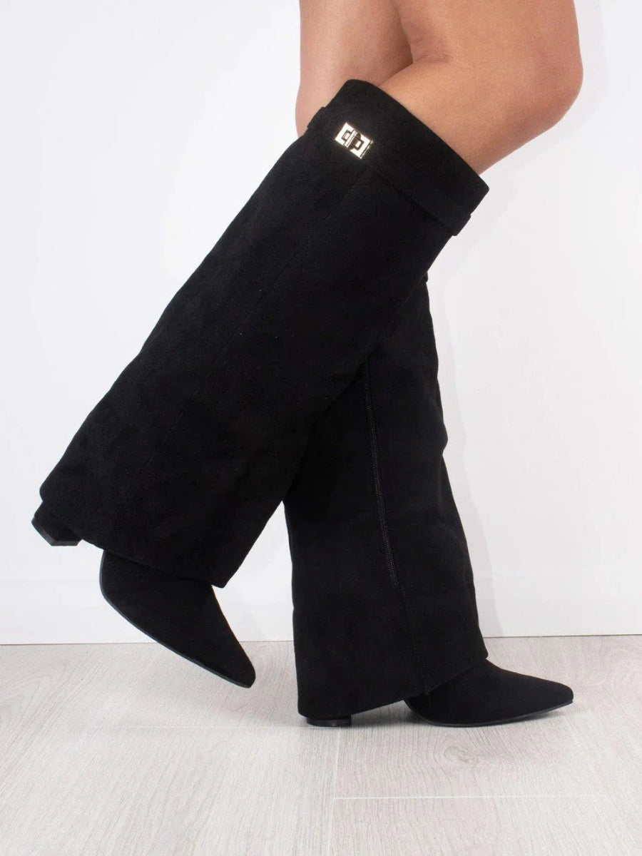 Ava - Women's Over-Knee Boots over-knee with Zip