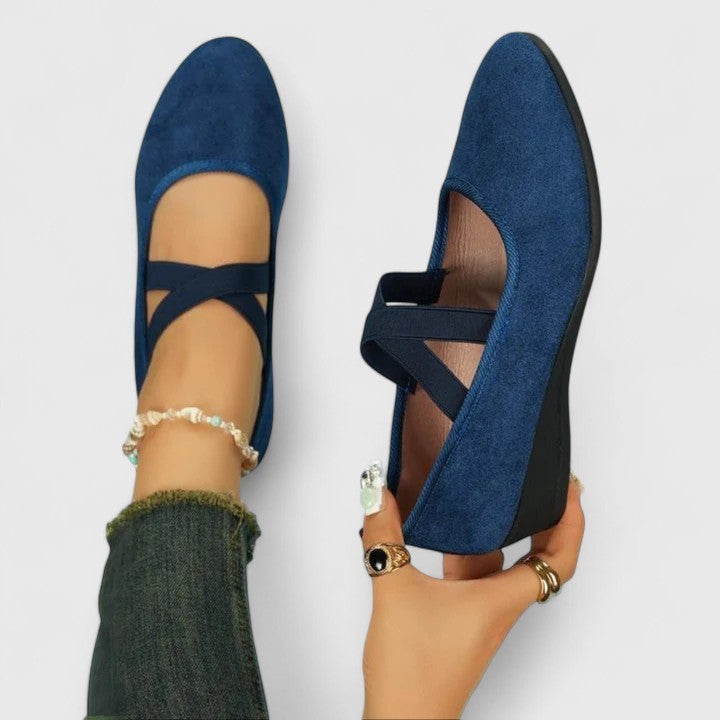 Sandra - Women's Spring Straps Rundzehen Wedge Heel Flats