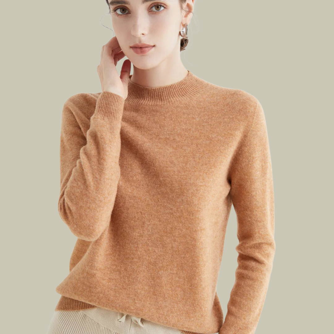 Karen - Women's Turtleneck Sweater aus Merinowolle for Spring