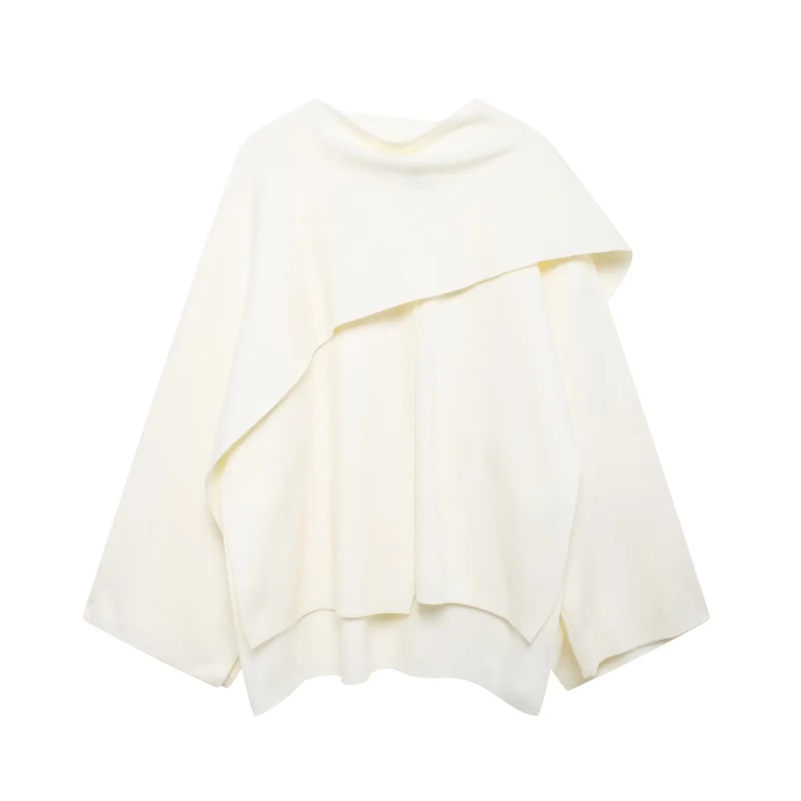 Isabella - Women's Elegant Drapierter Cape-Coat