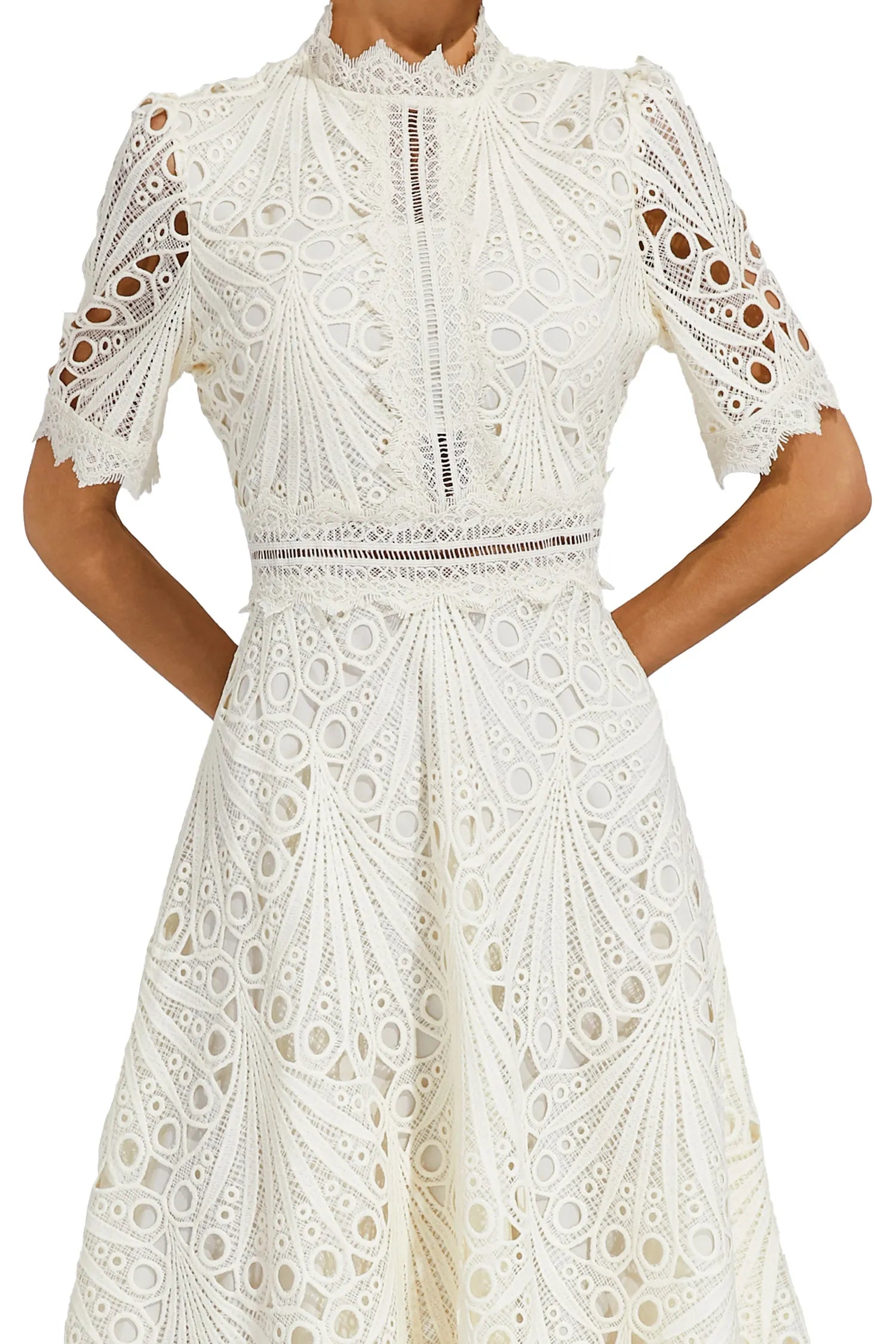 Victoria - Women's Chic Lace Midi Dress