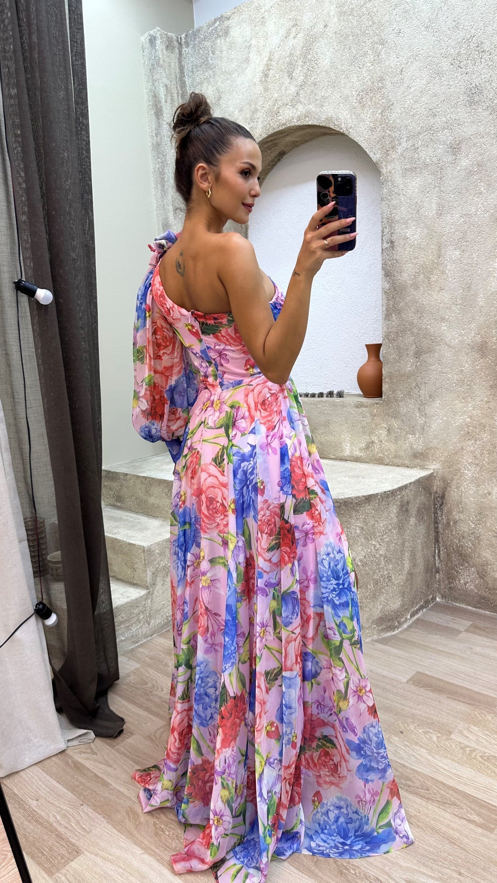 Louise - Women's Floral Einarm-Dress for Wedding Guests
