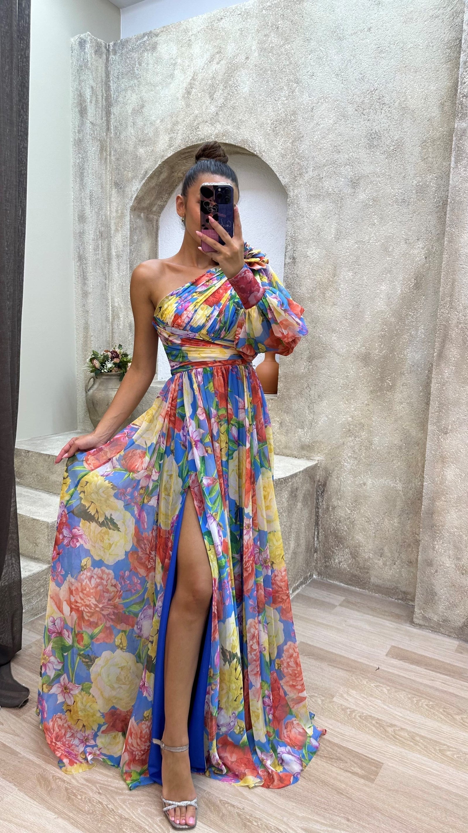 Louise - Women's Floral Einarm-Dress for Wedding Guests
