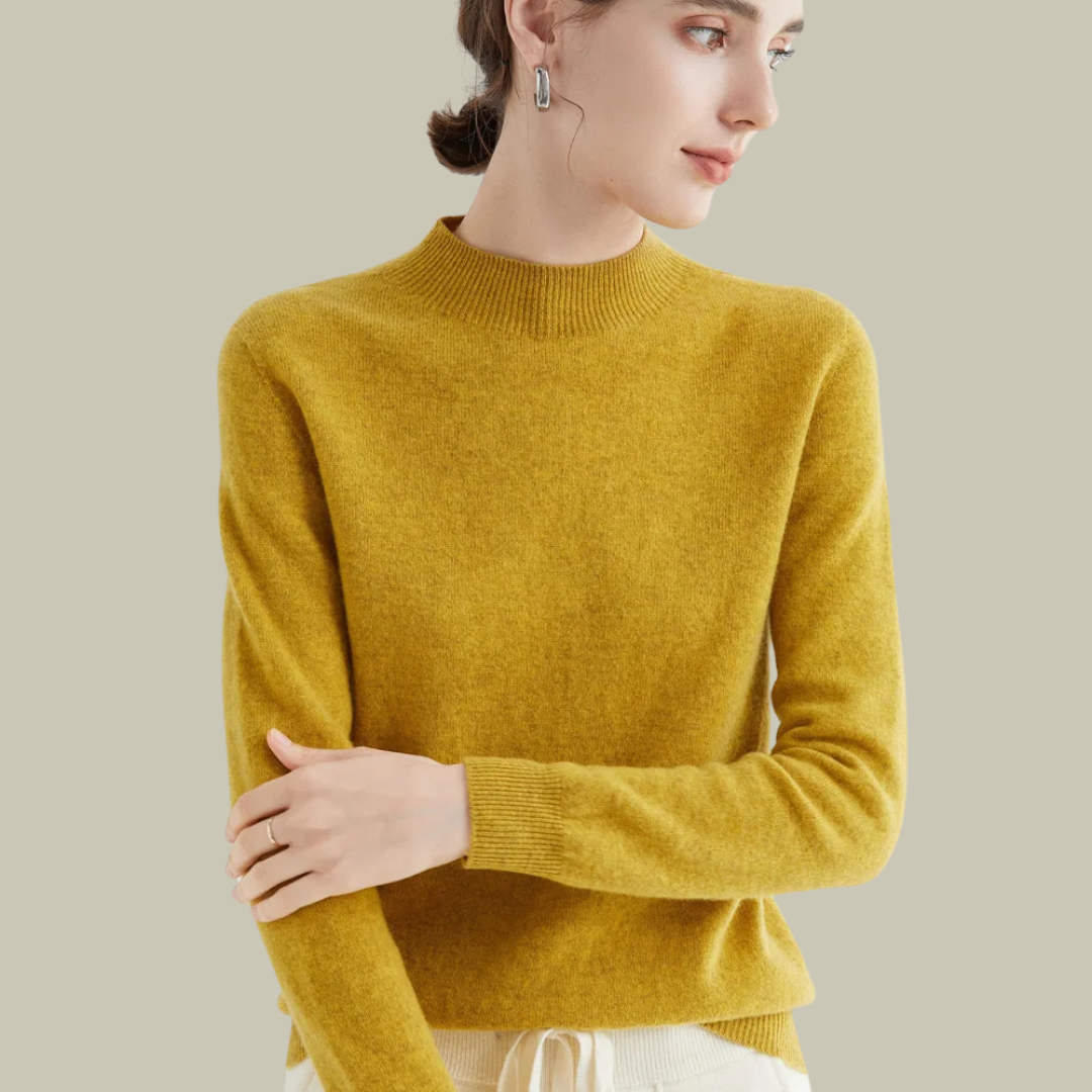 Karen - Women's Turtleneck Sweater aus Merinowolle for Spring