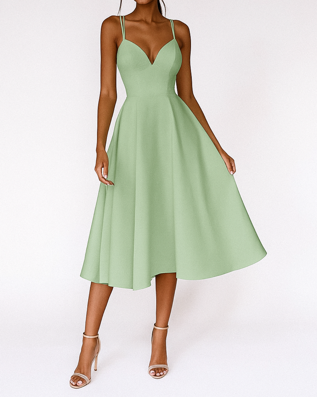 Donna - Women's Wedding Guest Straps Midi Dress