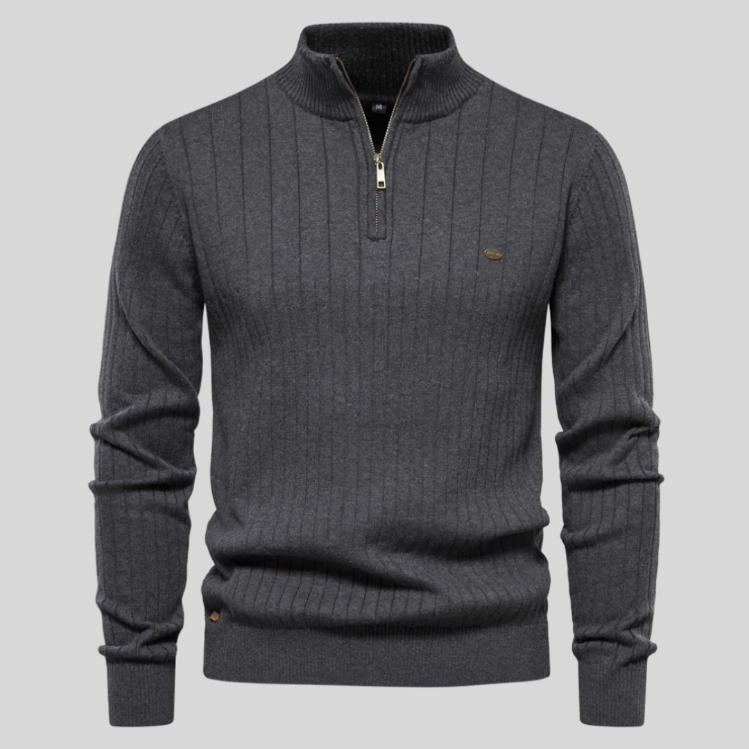 William - Men's Spring Quarter-Zip Long Sleeve Sweater