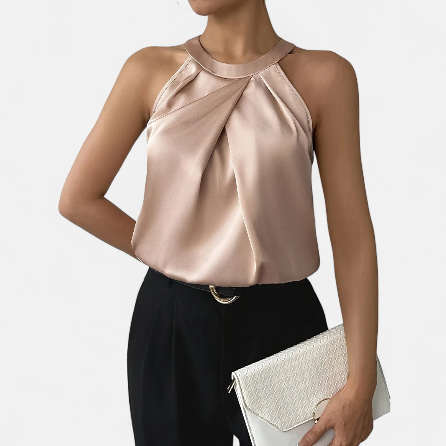 Olivia - Stylish Satin Halterneck Top for Women's