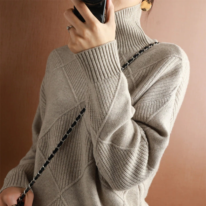 Sharon - Cosy Cable Knit Turtleneck Sweater