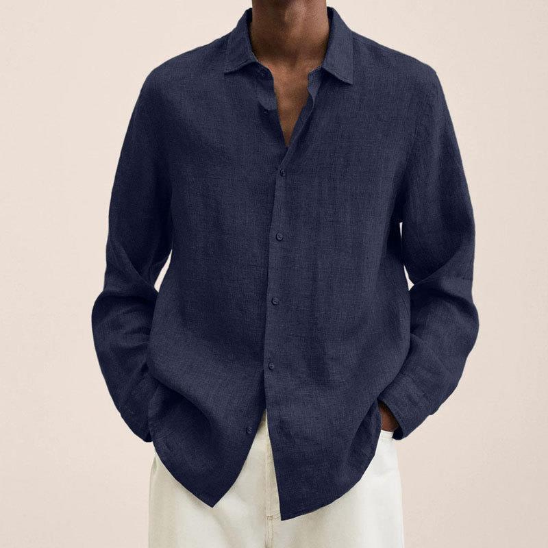 Kathleen - Men's Klassisches Long Sleeve Shirt with Button Placket