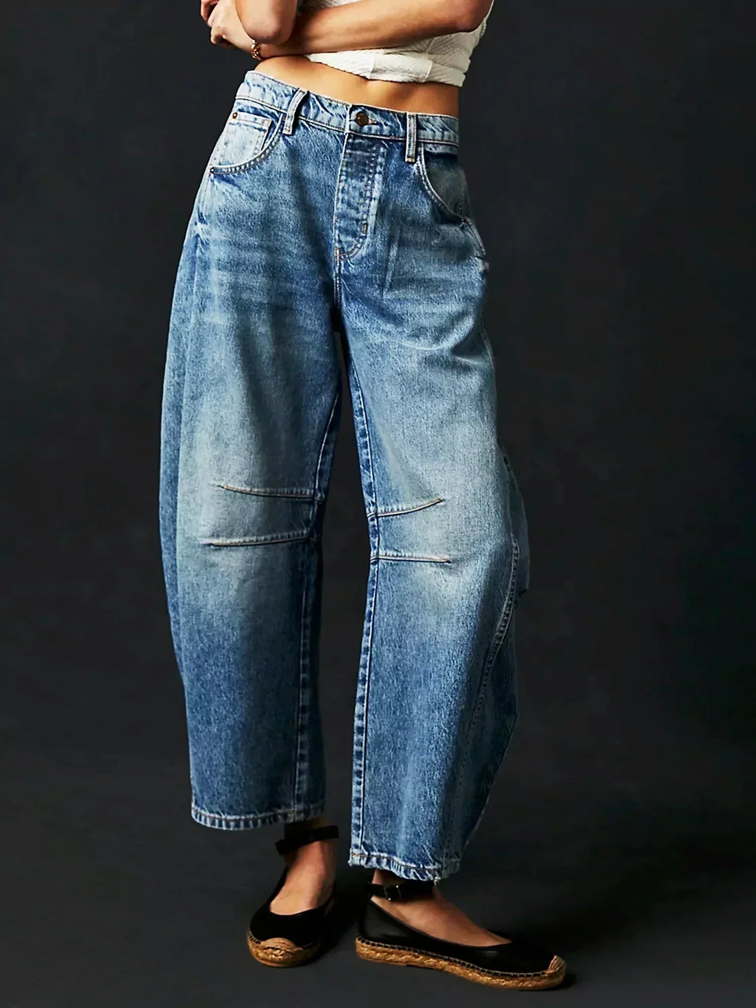 Lottie - Women's Bedruckte Jeans with Weitem Bein