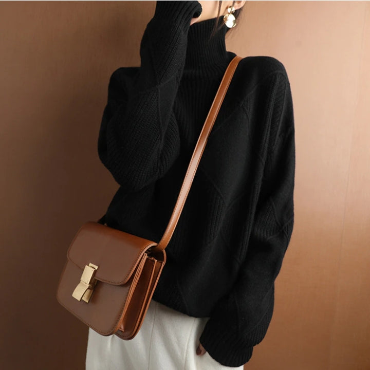 Sharon - Cosy Cable Knit Turtleneck Sweater