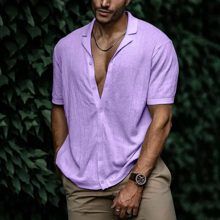 Connor - Men's Casual Short Sleeve Shirt with Button Placket