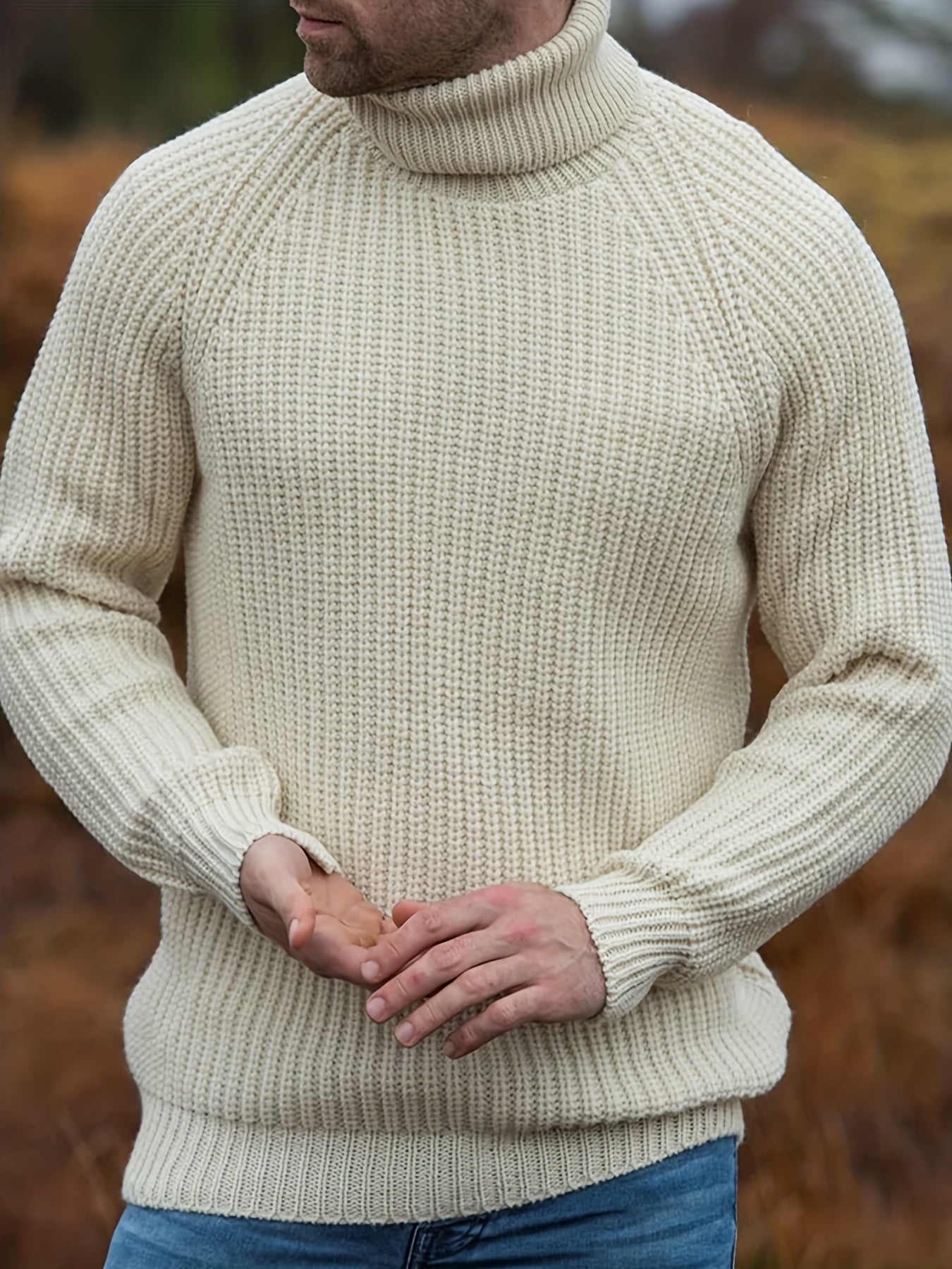 Oliver - Men's Warm Knit Sweater with Turtleneck for Spring