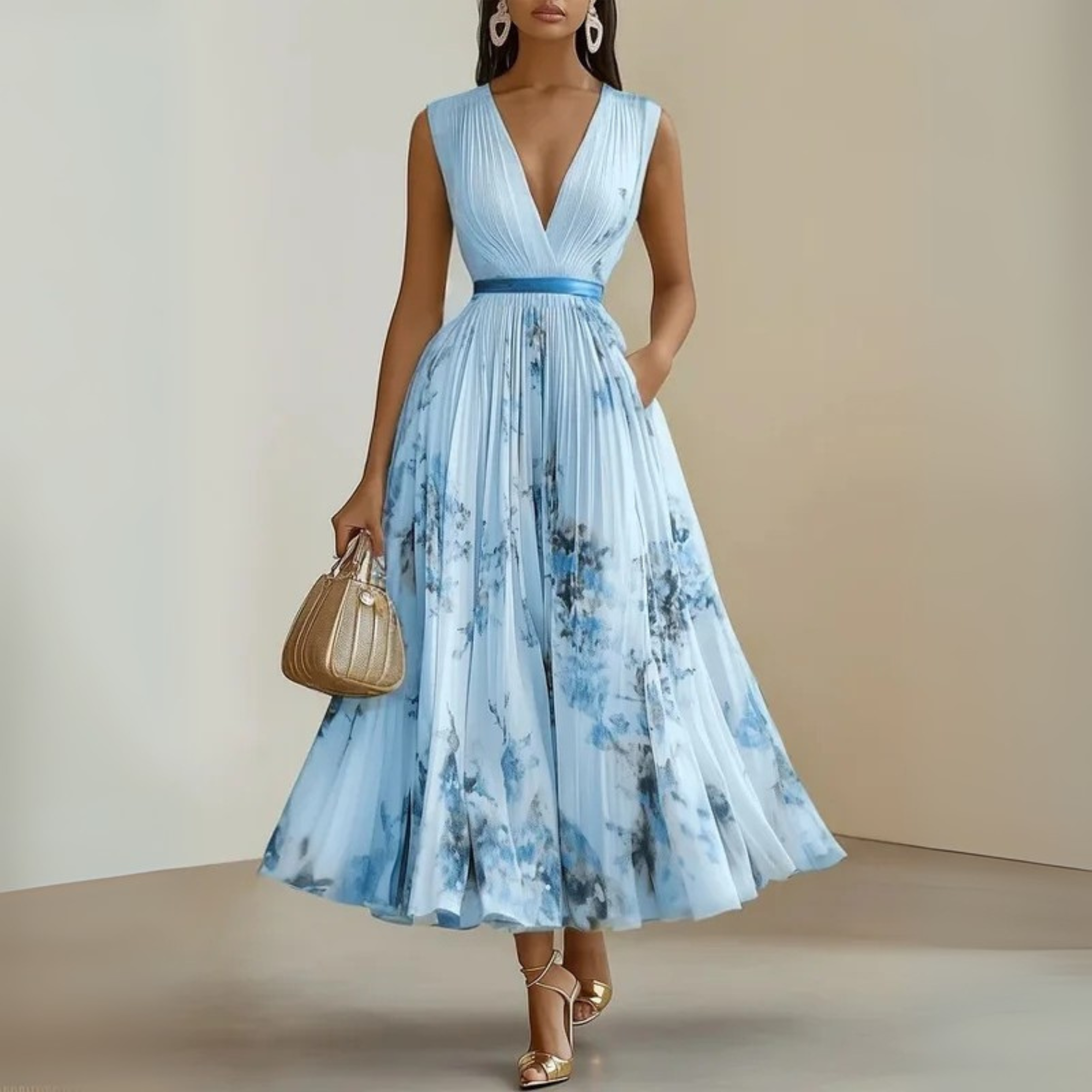 Alice - Women's Flowing Sleeveless Summer Maxi Dress