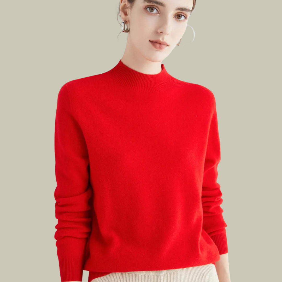 Karen - Women's Turtleneck Sweater aus Merinowolle for Spring