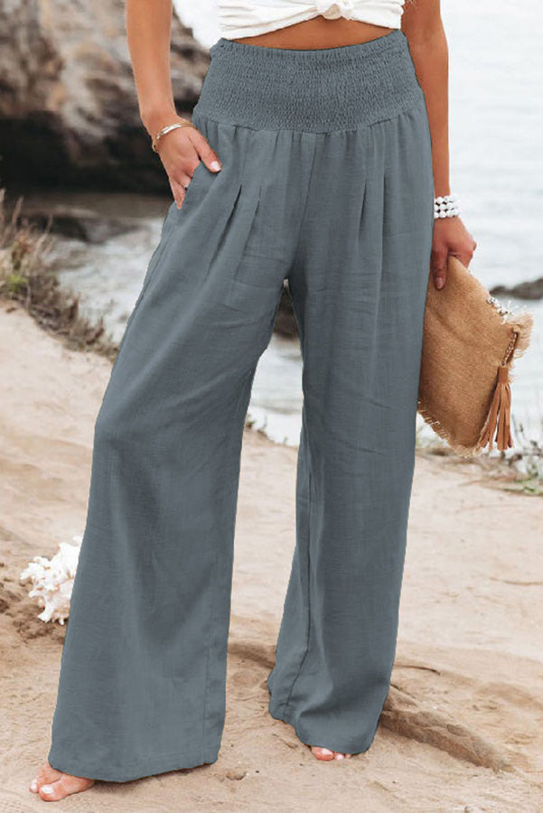 Natalie - Women's High-Waist Trousers with weitem Bein