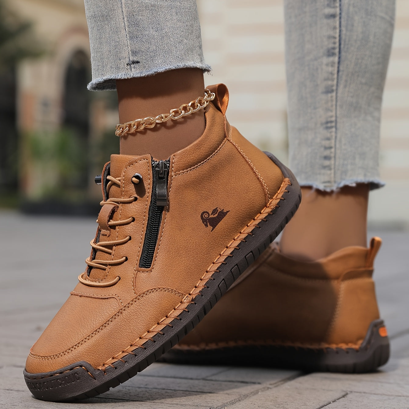 Isabella - Women's Comfortable Lace-Up Shoes with Zip