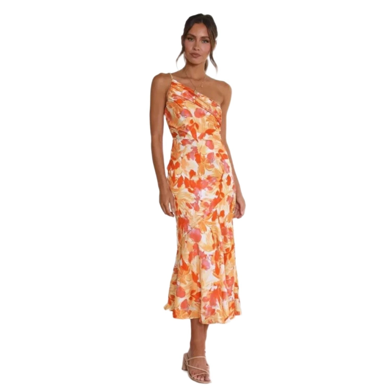 Eva - Women's Summer Maxi Dress with asymmetric Cut and Floral Print