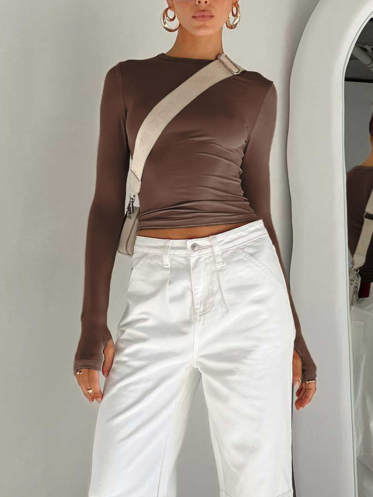 Alice - Women's Summer Long Sleeve Crop Top