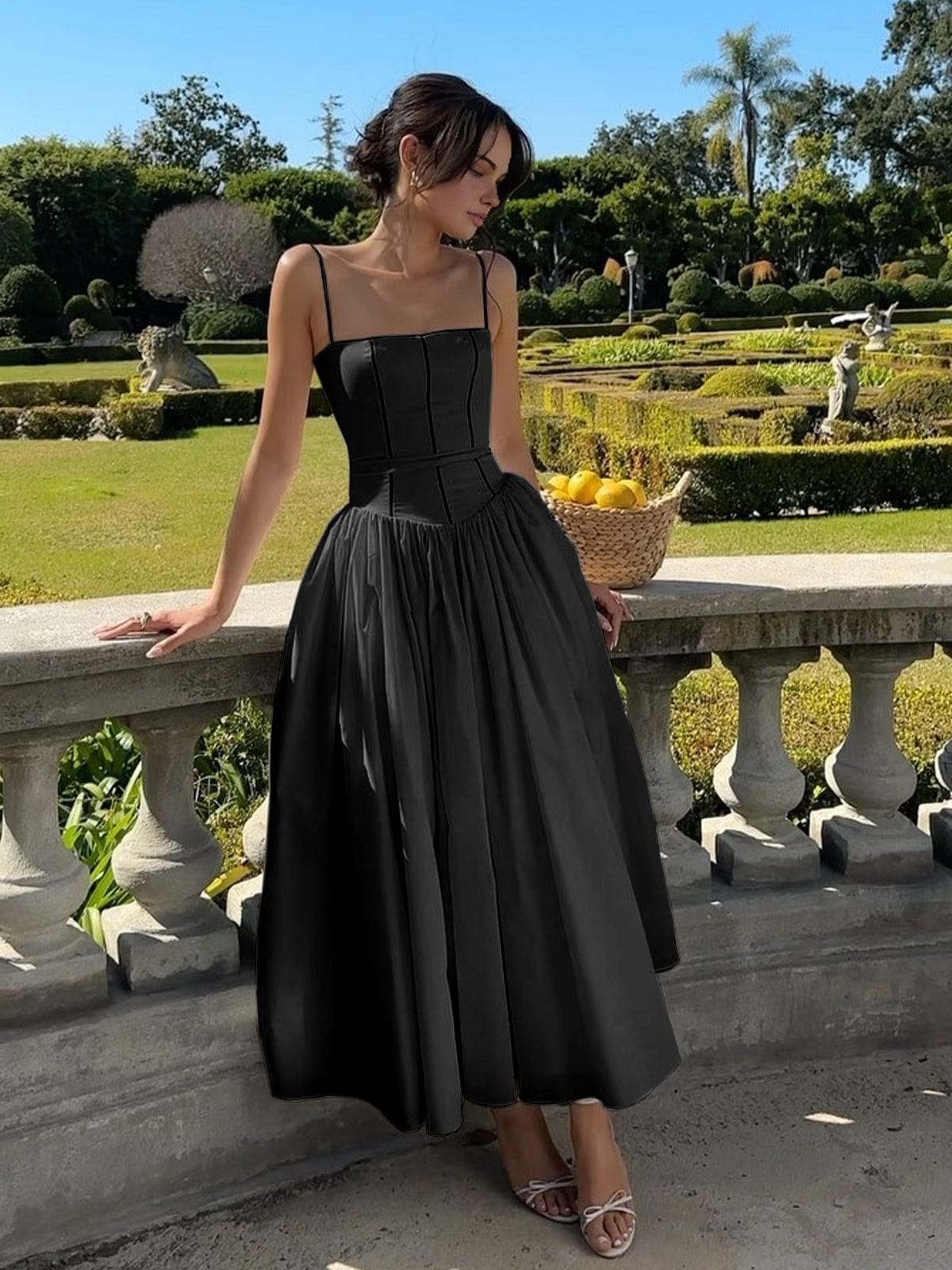 Edith - Women's Wedding Guest Elegant Corset Midi Dress