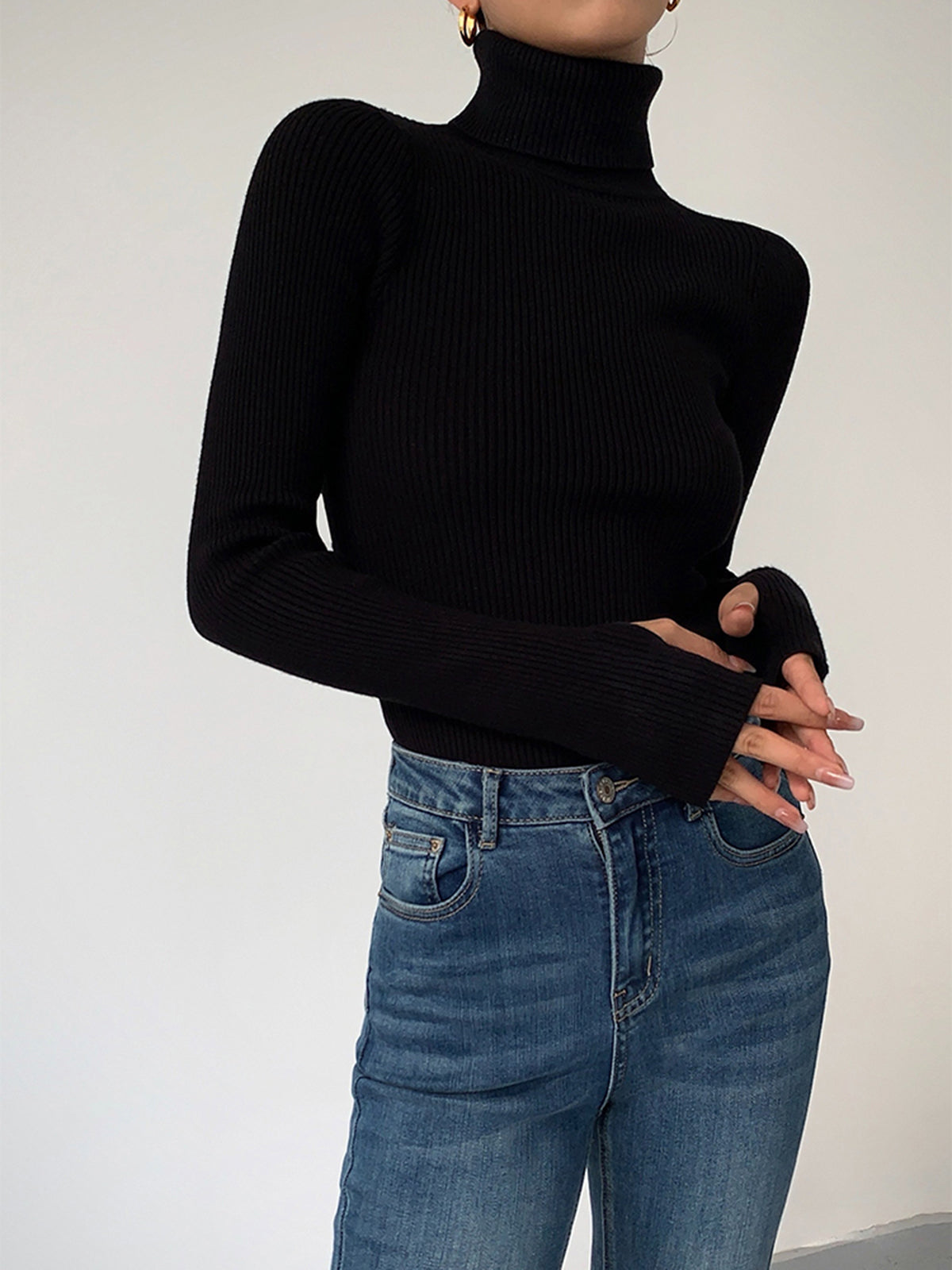 Katherine - Women's Spring Stylish Ribbed Turtleneck Sweater