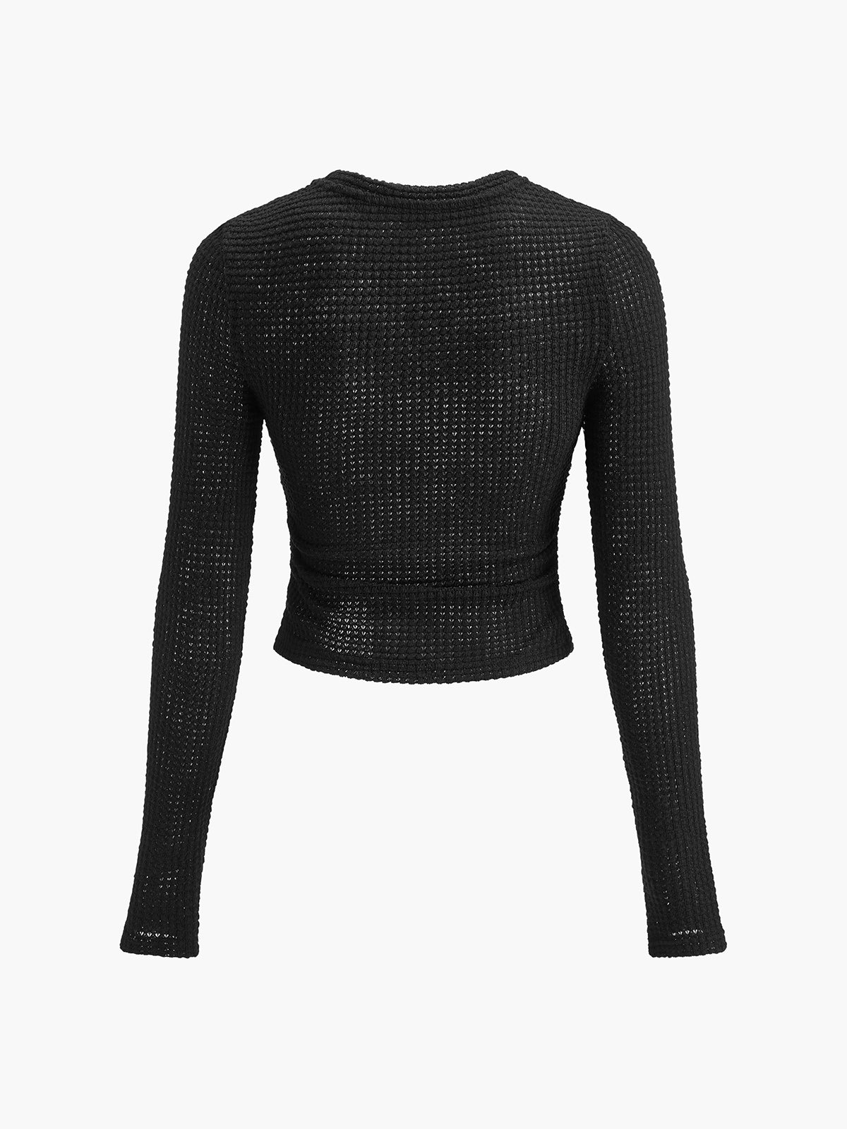 Rebecca - Women's Long Sleeve Crop-Top Aus Waffelstrick