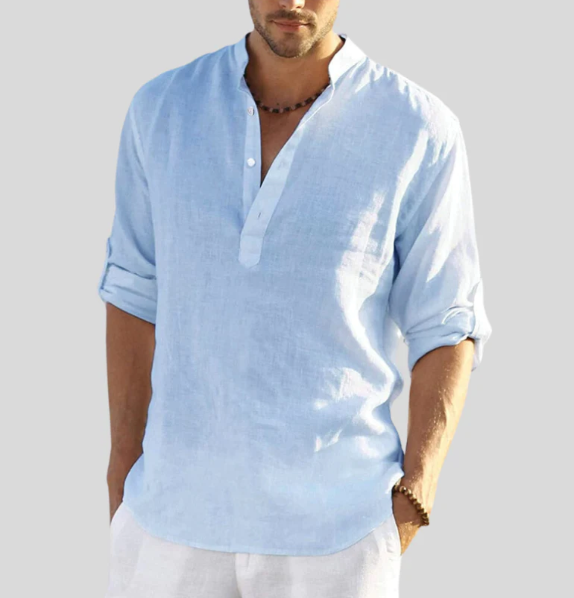 Brodie - Men's Casual Long Sleeve Shirt with Button Placket