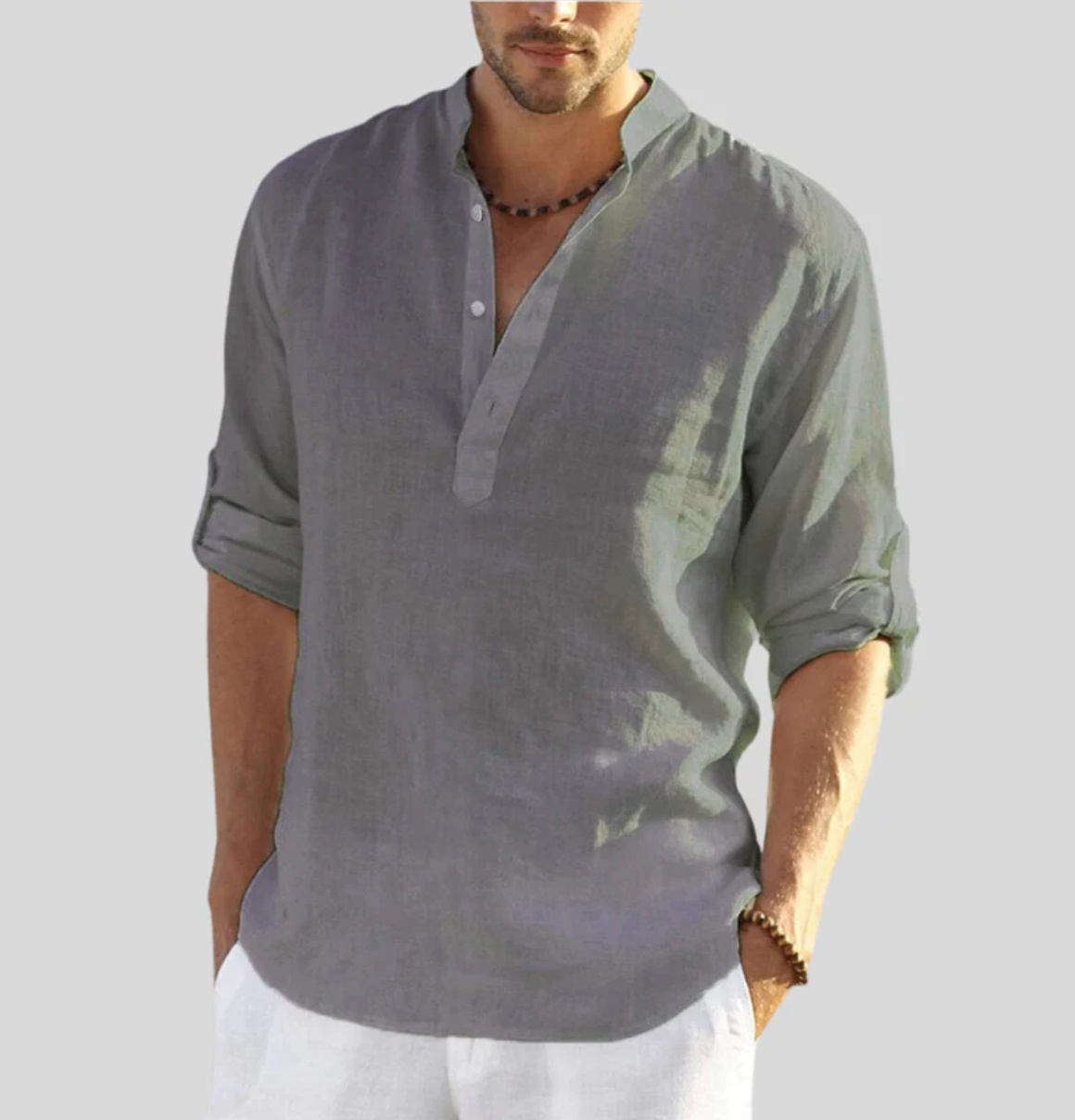 Brodie - Men's Casual Long Sleeve Shirt with Button Placket