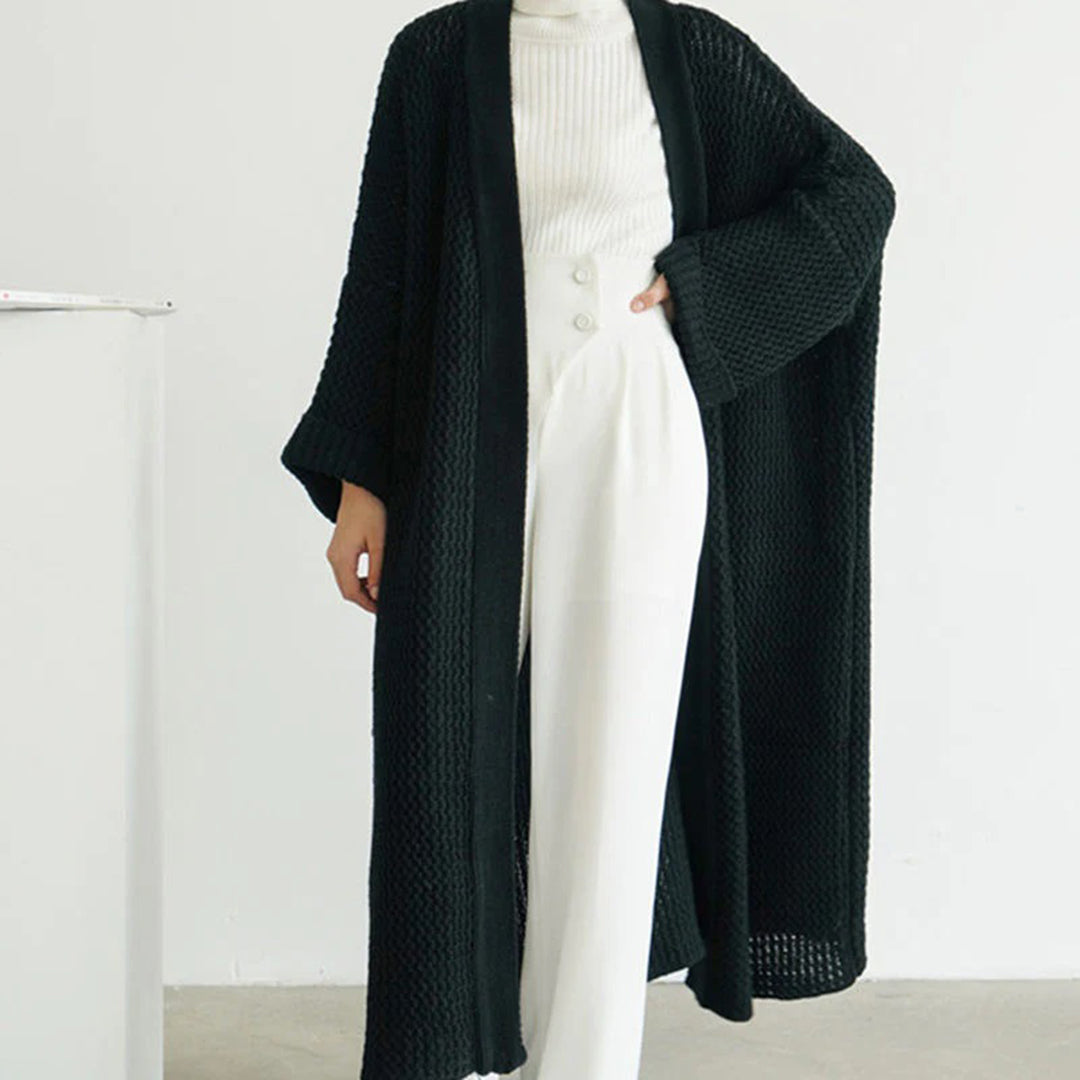 Clara - Women's Long Cardigan with open Front