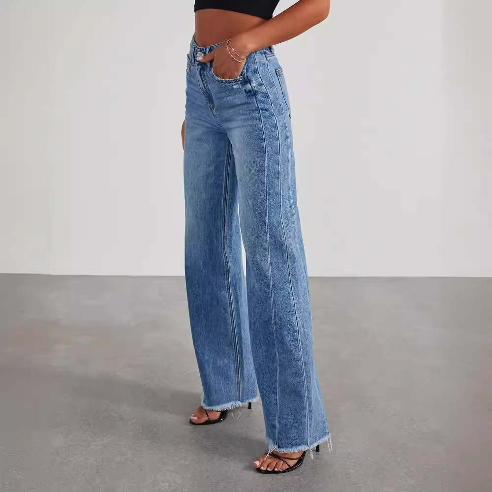 Blake - Vintage Gewaschene Wide Geschnittene Gerade Jeans Women's