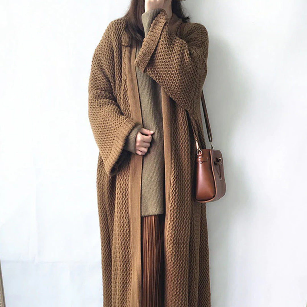 Clara - Women's Long Cardigan with open Front