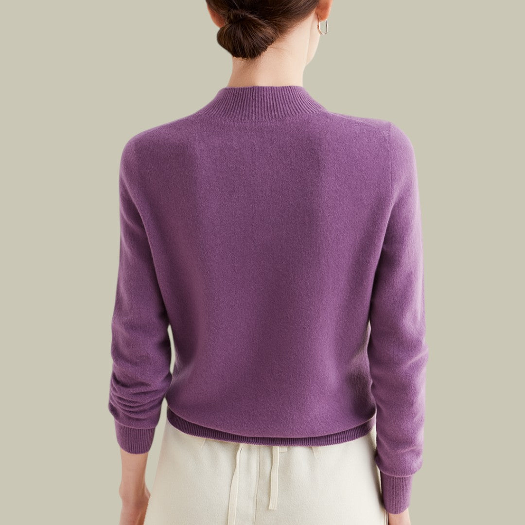 Karen - Women's Turtleneck Sweater aus Merinowolle for Spring