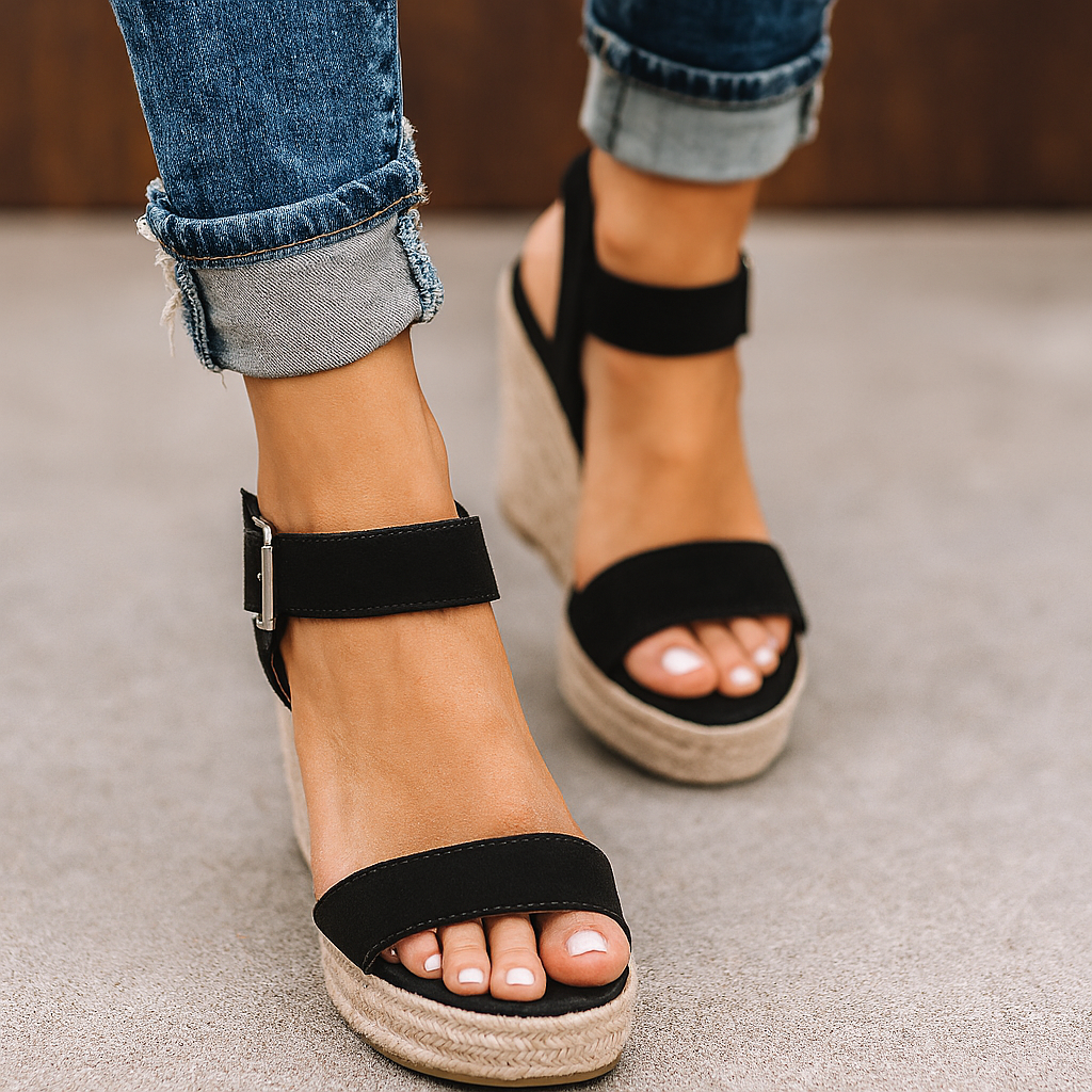 Victoria - Women's Spring Wedge Heel Sandals with Open Zehenpartie