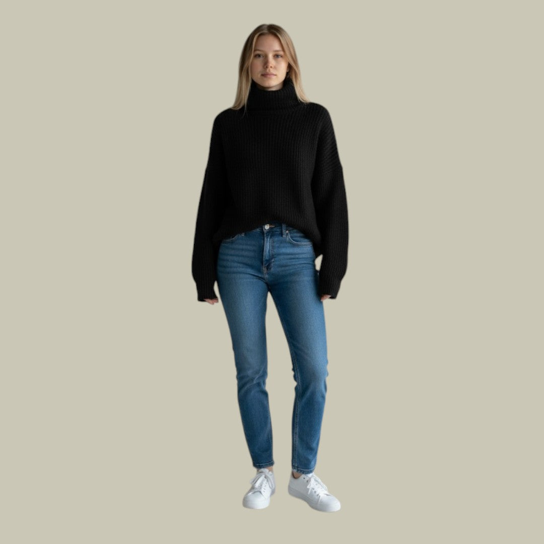Lorraine - Women's Oversized Turtleneck Sweater for Spring