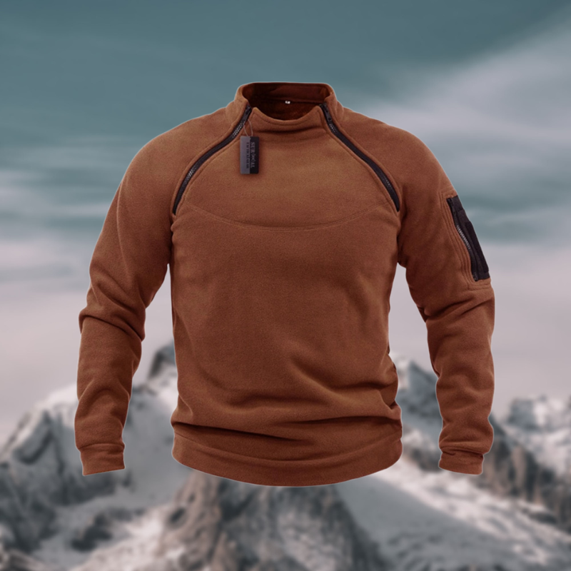 Ethan - Men's Spring Quarter-Zip Sweater with Stehkragen