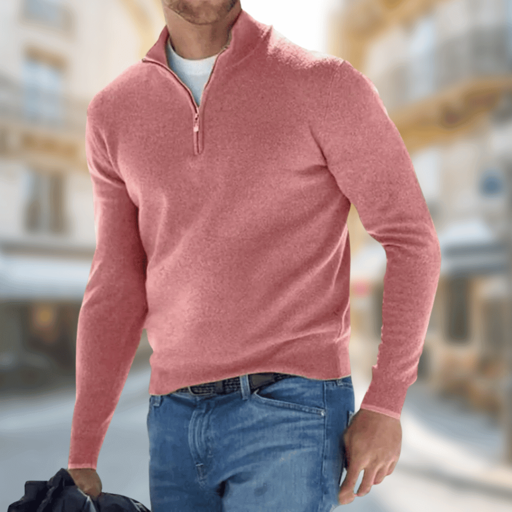 Fletcher - Men's Freizeitpullover with Zip at Collar