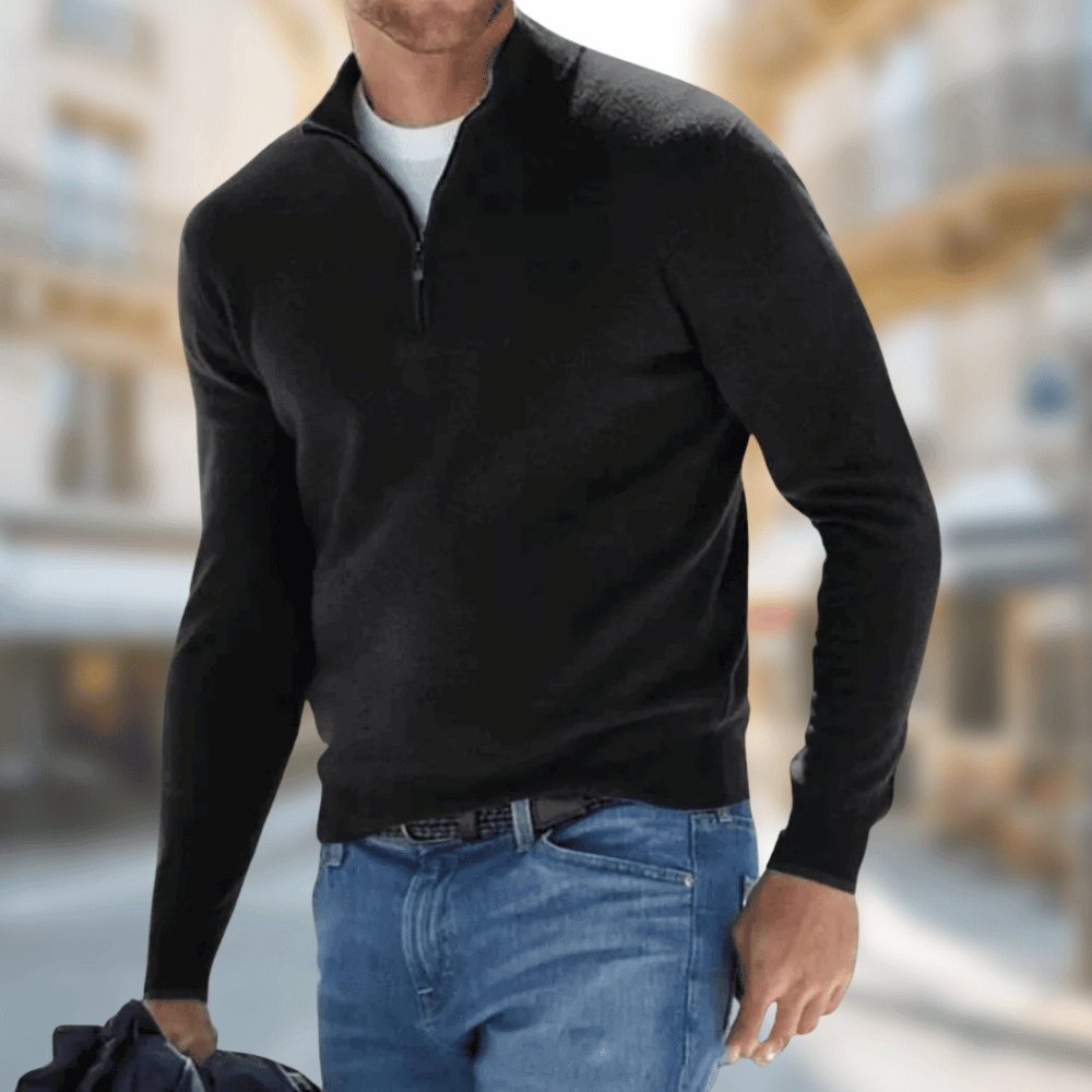 Fletcher - Men's Freizeitpullover with Zip at Collar