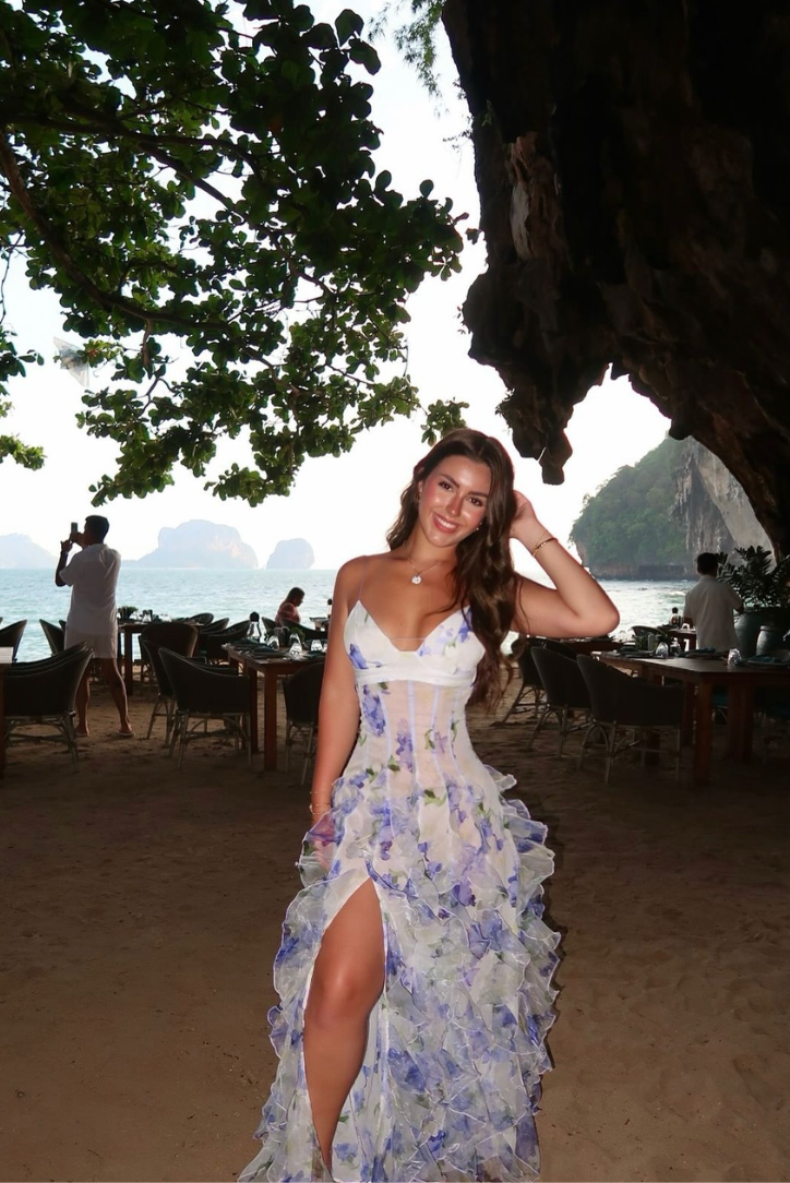 Diane - Women's Summer Floral Cut-Out Maxi Dress