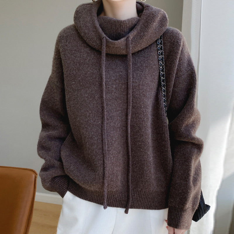 Molly - Women's Cosy Oversize Knit Sweater with Drawstring