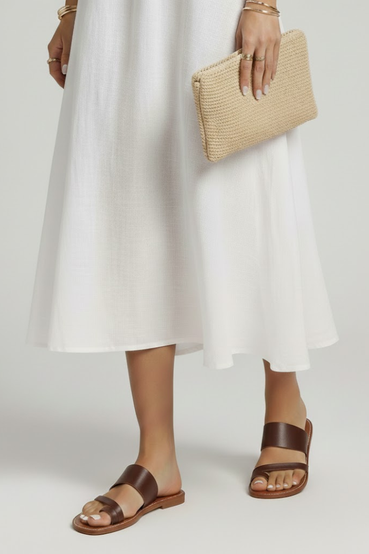 Caitlin - Women's Slip-On-Sandals with Schnallenriemen