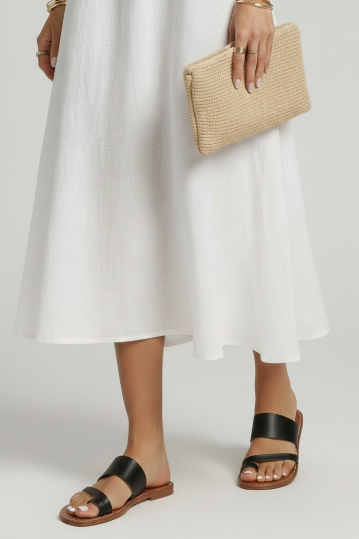 Caitlin - Women's Slip-On-Sandals with Schnallenriemen